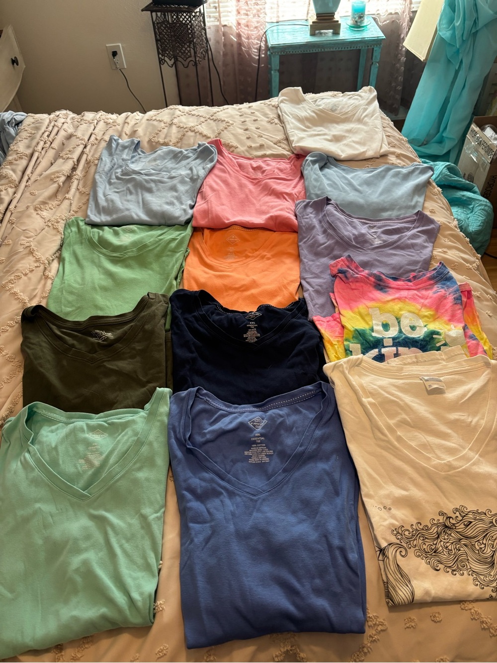 Lot of 11 XXL solid colored t-shirts and 2 extra t-shirts